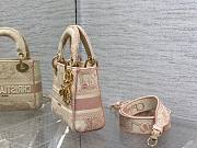 Dior lady pink embroidered bag 17cm - 4