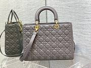 Dior large lady dior gray lambskin 32cm bag - 6