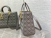 Dior large lady dior gray lambskin 32cm bag - 5