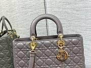 Dior large lady dior gray lambskin 32cm bag - 4