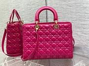 Dior large lady dior pink lambskin 32cm bag - 4