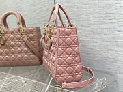 Dior large lady dior light pink lambskin 32cm bag - 5