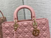 Dior large lady dior light pink lambskin 32cm bag - 3