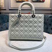 Dior large lady dior white lambskin 32cm bag - 6