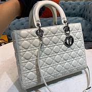 Dior large lady dior white lambskin 32cm bag - 5