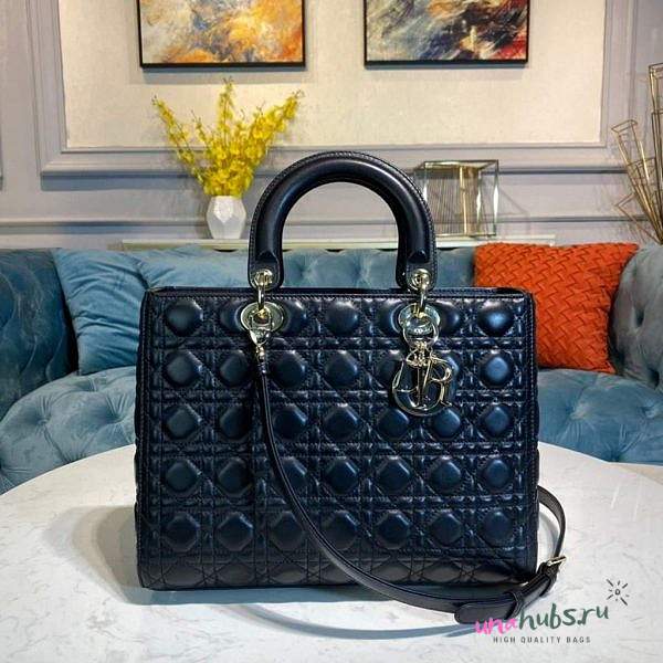 Dior large lady dior black lambskin 32cm bag - 1