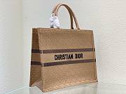 Dior Book Tote Brown Fabric Bag  - 4