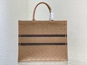 Dior Book Tote Brown Fabric Bag  - 5