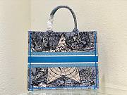 Dior Book Tote Star Embroided Blue 41cm - 3