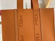 Chloe Woody Medium Brown Embroidered Leather Bag - 2