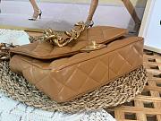 Chanel brown lampskin big chain flap bag  - 3