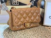 Chanel brown lampskin big chain flap bag  - 4