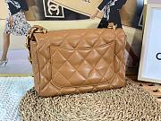 Chanel brown lampskin big chain flap bag  - 5