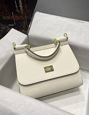 DOLCE & GABBANA Small White Dauphine Sicily Bag - 6