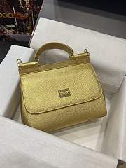 DOLCE & GABBANA Small Golden Dauphine Sicily Bag - 5