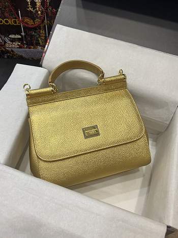 DOLCE & GABBANA Small Golden Dauphine Sicily Bag