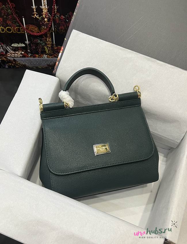 DOLCE & GABBANA Small Green Dauphine Sicily Bag  - 1