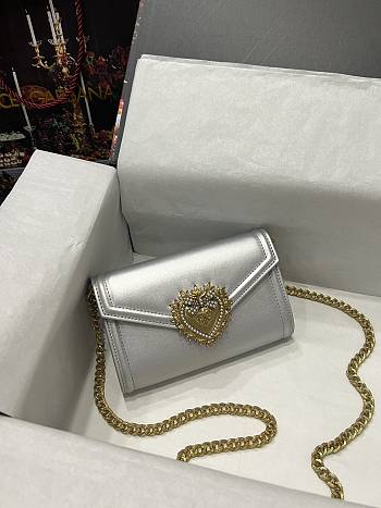 Dolce & Gabbana Silver Sacred Heart Wallet Bag