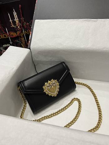 Dolce & Gabbana Black Sacred Heart Wallet Bag