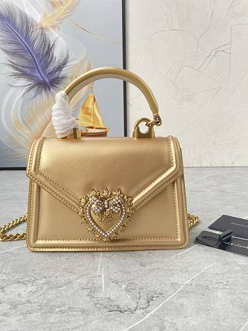 Dolce & Gabbana Metallic Leather Top-Handle Bag