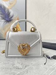 Dolce & Gabbana Silver Leather Top-Handle Bag - 1