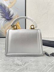 Dolce & Gabbana Silver Leather Top-Handle Bag - 3