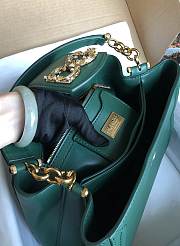 Dolce & Gabbana Small Green Calfskin DG Amore Bag - 6