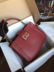 Dolce & Gabbana Small Red Calfskin DG Amore Bag - 1