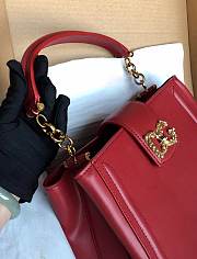 Dolce & Gabbana Small Red Calfskin DG Amore Bag - 5