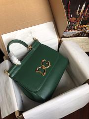 DG dauphine leather Sicily bag in green 25cm - 1