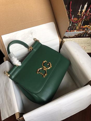 DG dauphine leather Sicily bag in green 25cm