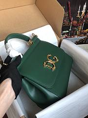 DG dauphine leather Sicily bag in green 25cm - 6