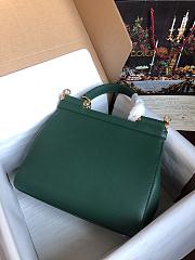 DG dauphine leather Sicily bag in green 25cm - 3