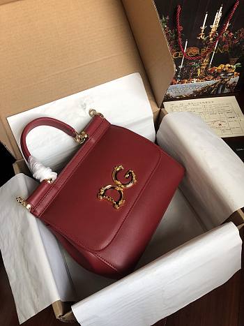 DG dauphine leather Sicily bag in red 25cm