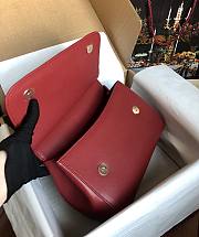 DG dauphine leather Sicily bag in red 25cm - 3