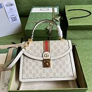 Gucci Ophidia small white top handle bag - 1