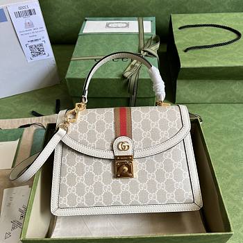 Gucci Ophidia small white top handle bag