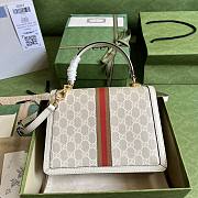 Gucci Ophidia small white top handle bag - 4