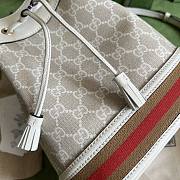 Gucci Ophidia small GG beige/ red bucket bag - 2