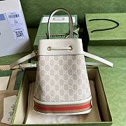 Gucci Ophidia small GG beige/ red bucket bag - 4