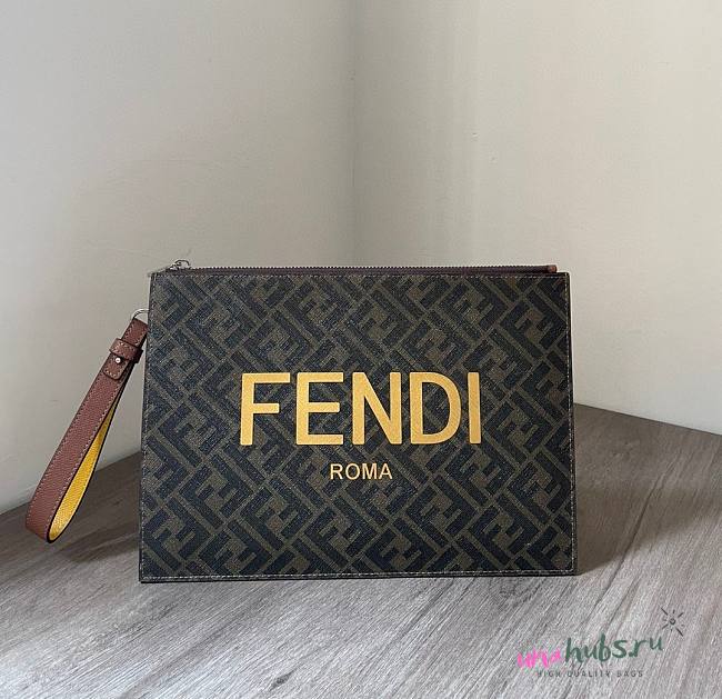 Fendi canvas pouch bag - 1