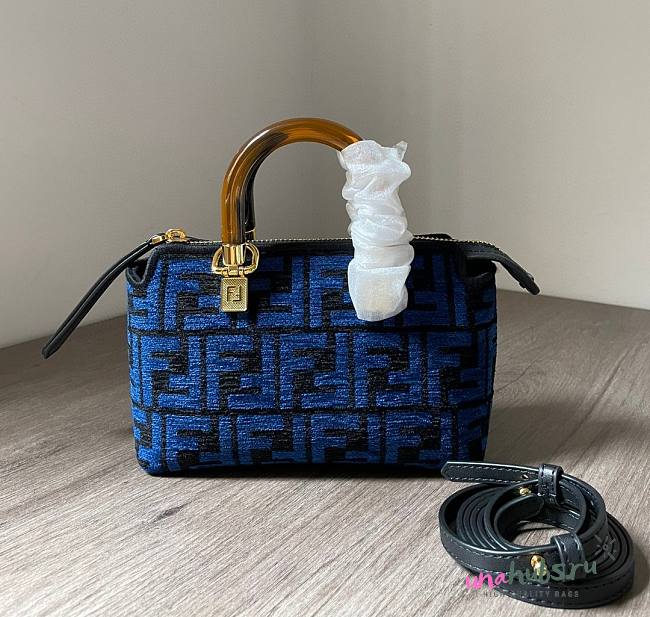 Fendi By The Way Mini Small Boston blue bag - 1