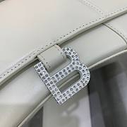 Balenciaga Hourglass Small White - Crystal Logo Bag - 4