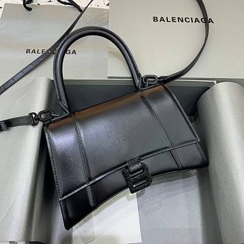Balenciaga Hourglass Small Black - Crystal Logo Bag 