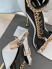 Tom Ford Padlock Chain White patent heels  - 2