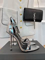 Tom Ford Padlock Chain Silver heels - 2