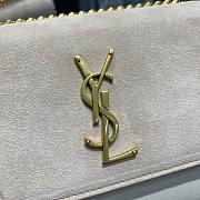 YSL Sunset White Velvet Leather Shoulder Bag - 2