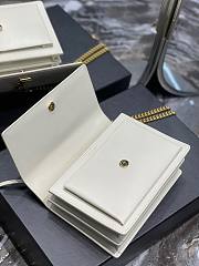 YSL Sunset White Velvet Leather Shoulder Bag - 5