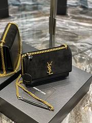 YSL Sunset Black Velvet Leather Shoulder Bag - 5