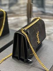 YSL Sunset Black Velvet Leather Shoulder Bag - 6